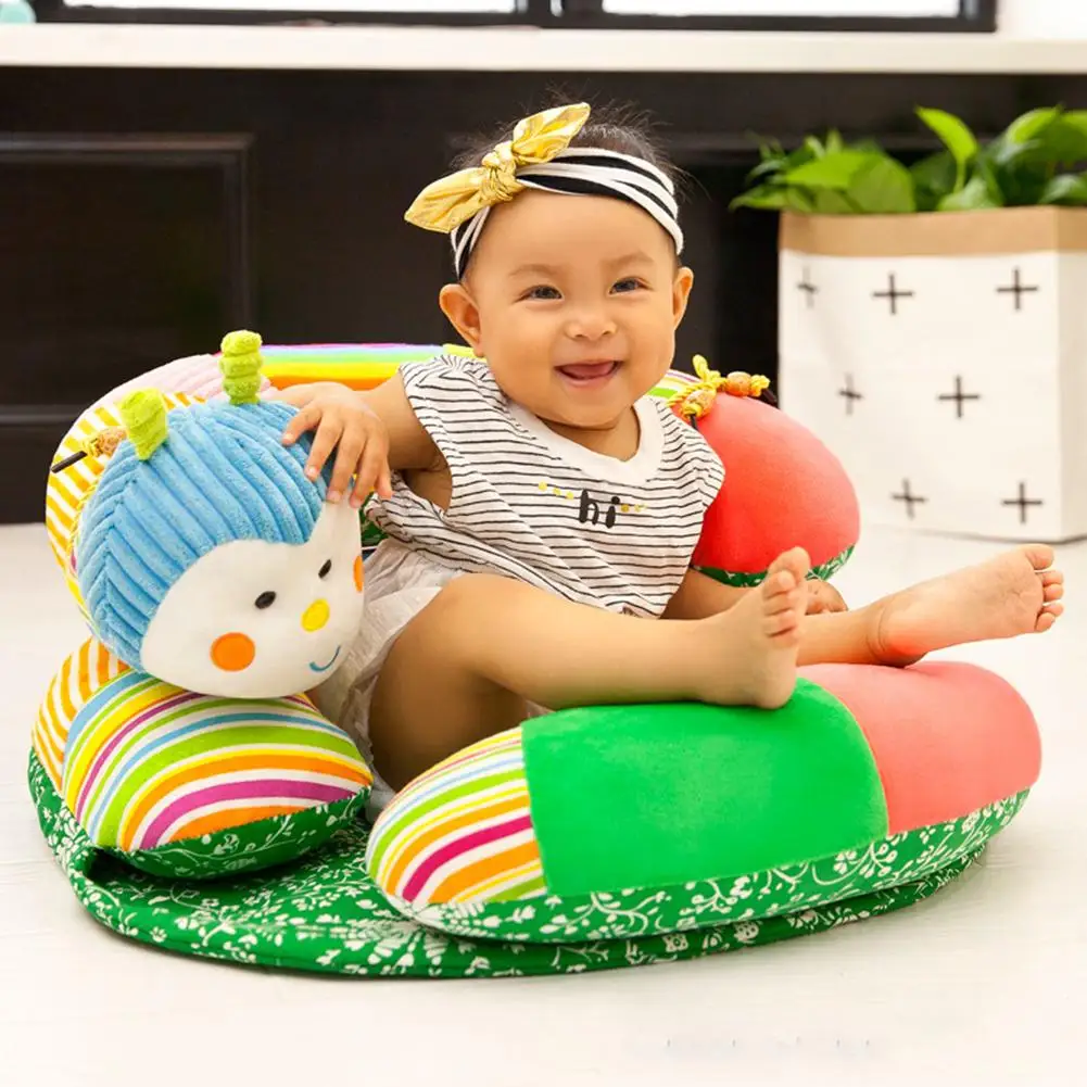 New Cartoon Baby Learning Sitting Chair Infant Safe Baby Seat Sofa Safety Protective Chair Caterpillar Plush Sofa Floor Crib