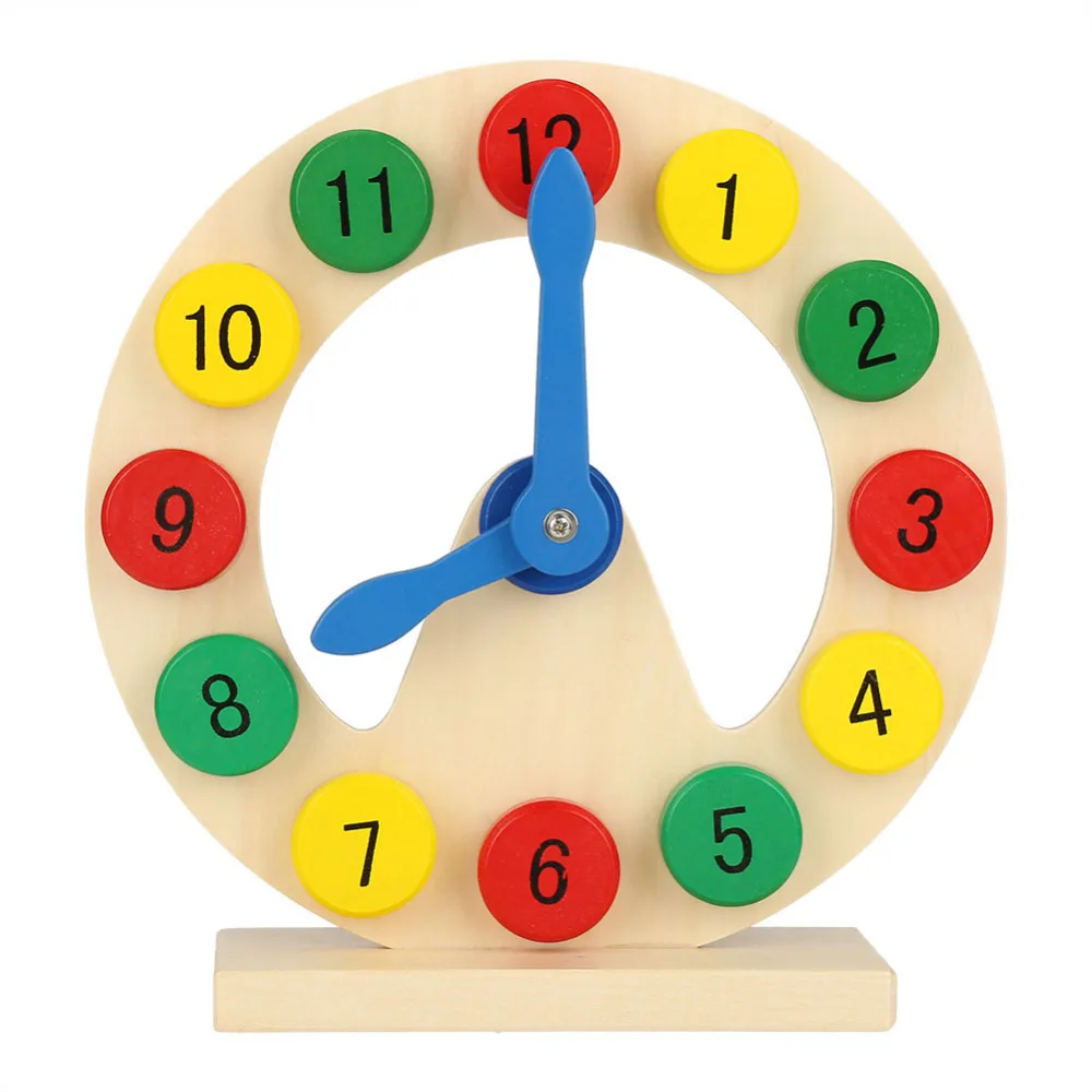 2018 Wooden Toy Kid Soft Montessori digital clock baby number time