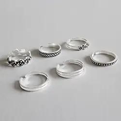 Имени Джеймса Армстронга Ричардсона YWG s925 стерлингового серебра Дамы шесть наборы Регулируемые кольца набор для Для женщин девочек лучший