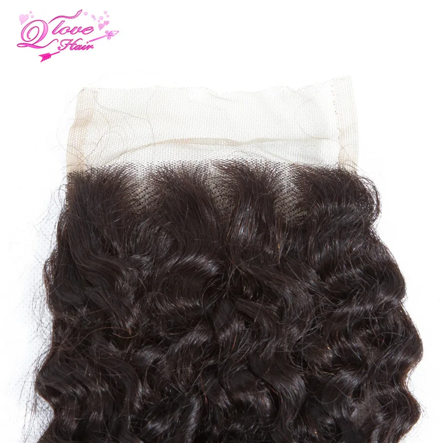 Queen Love волосы 4 пучка с закрытием перуанские волосы кудрявые вьющиеся 100% человеческие пакеты естественного цвета не Реми волосы для