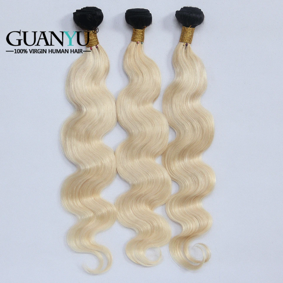 Guanyuhair Malaysian Remy Hair Pre-Plucked Ombre #1B/613 Blonde Body Wave Human Hair Bundles With Lace Frontal 13X4 Ear to Ear Guanyuhair Malaysian Remy Hair Pre-Plucked Ombre #1B/613 Blonde Body Wave Human Hair Bundles With Lace Frontal 13X4 Ear to Ear