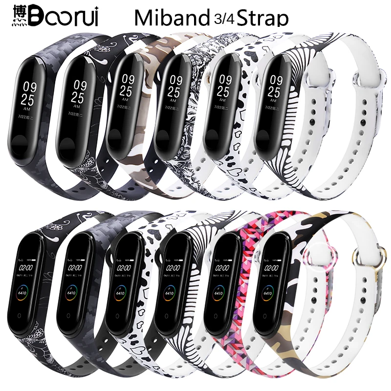 BOORUI новейший miband 3 цветной 4 ремешок Смарт аксессуары силиконовый обычно