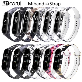 

BOORUI newest miband 3 strap colorful miband 4 strap smart accessories silicone wrist strap Commonly used in miband 3 /4