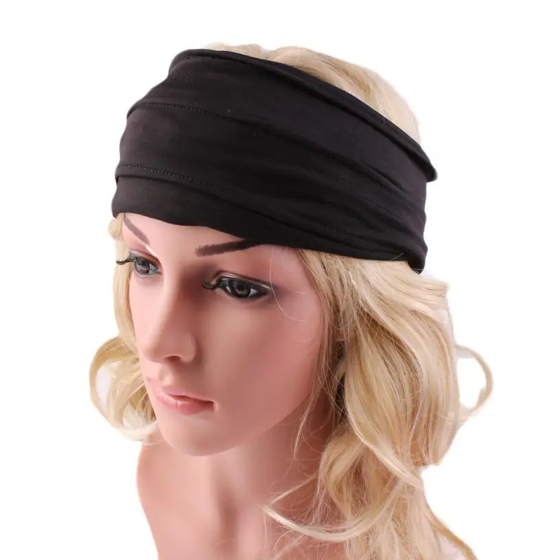 Новая женская широкая спортивная повязка головная для йоги эластичная повязка для головы эластичная лента для бега JUN13