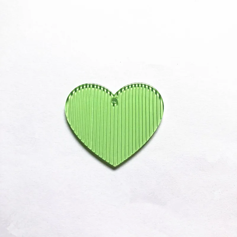 Новое поступление! 40x34 мм 50 шт Акриловые полосы или кружево очарование сердца для сережек аксессуары, детали для серег, ювелирных изделий - Цвет: green