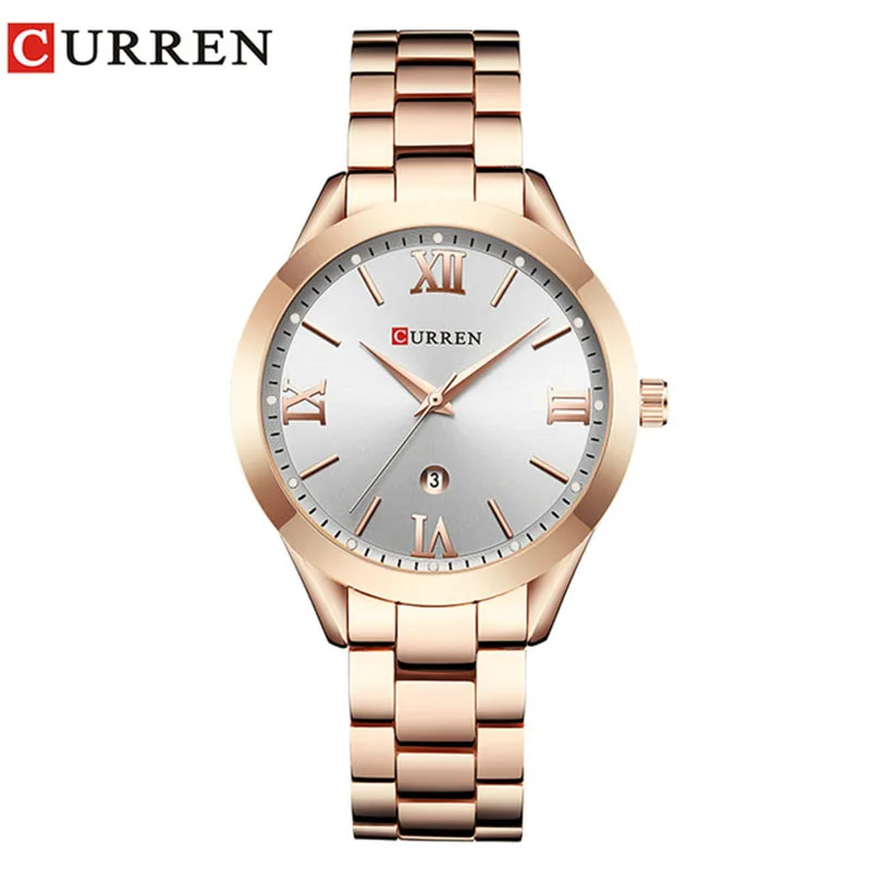 CURREN 9007 новые женские часы Топ люксовый бренд кварцевые Дамская мода платье