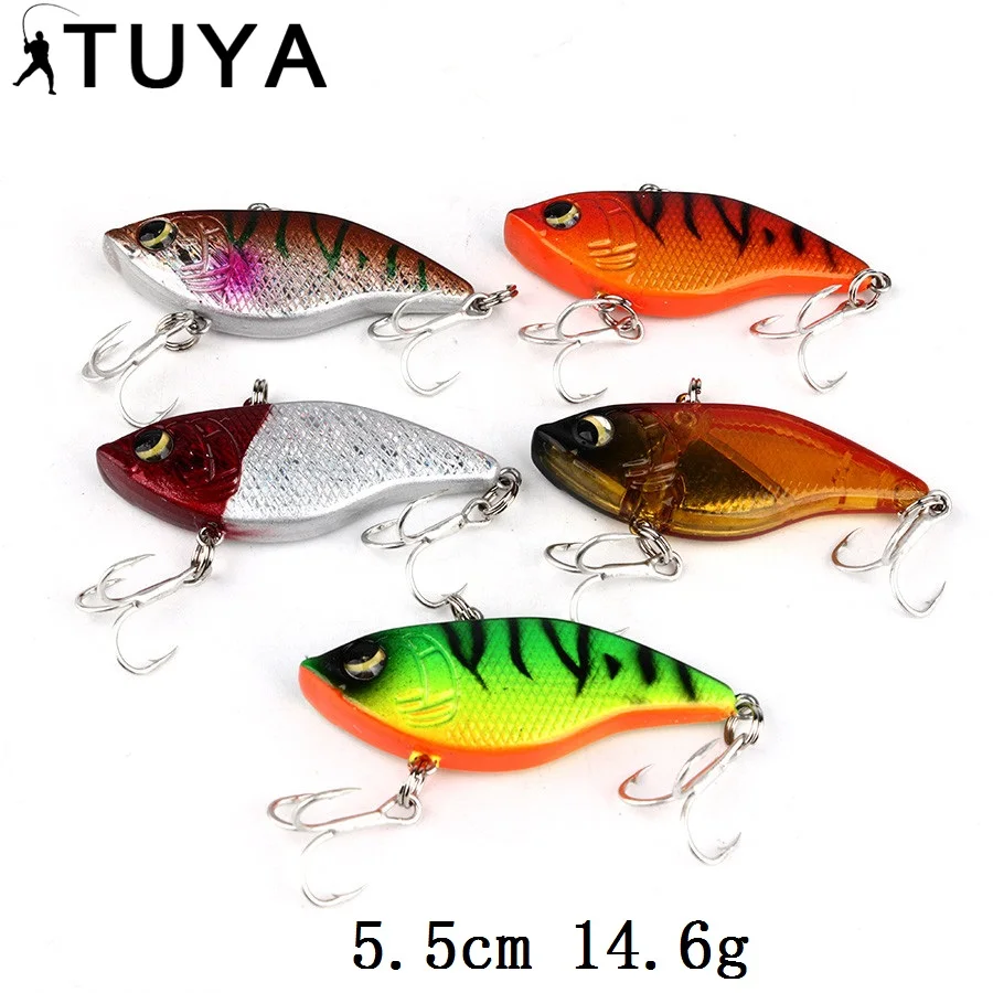  TUYA 5pcs/Set VIB Fishing Lure Metal Sinking Vibration Artificial Bait Winter Fishing Ice Full Swim