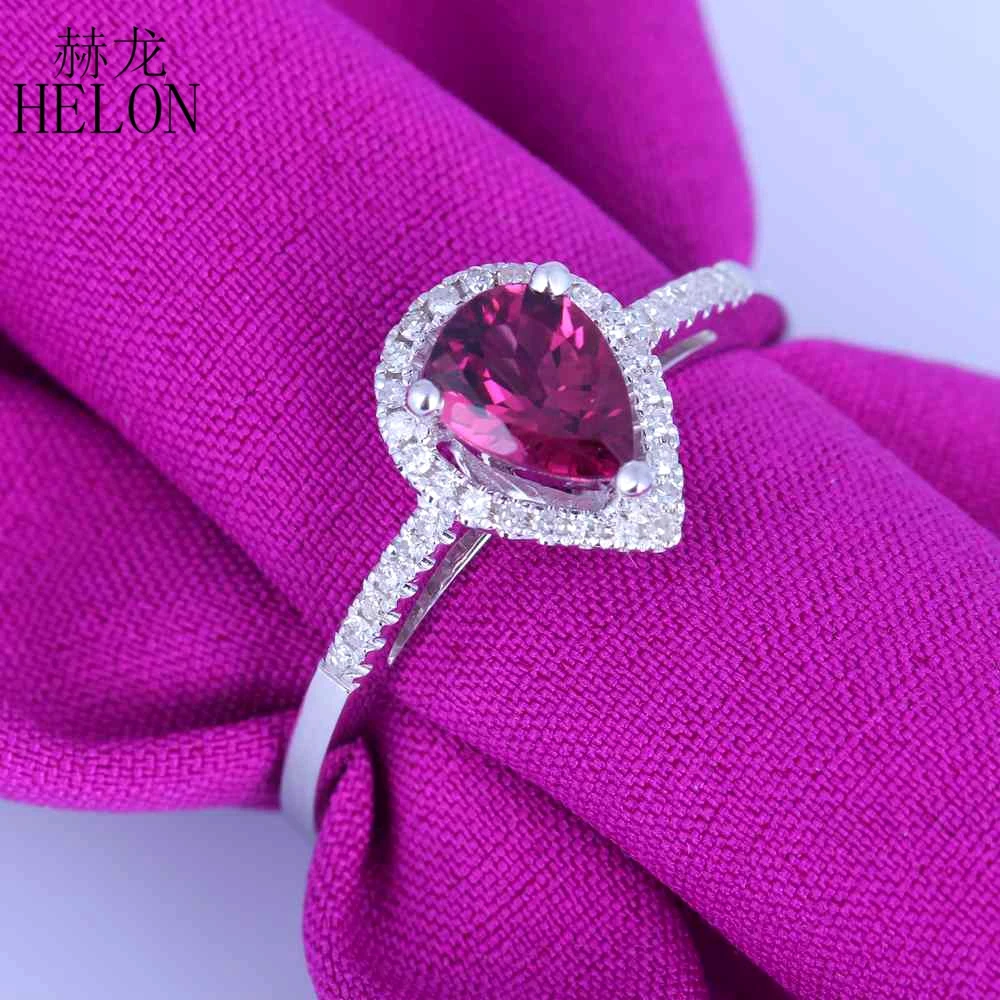 Aliexpress Buy HELON Solid 14K 585 White Gold 5x7mm Pear