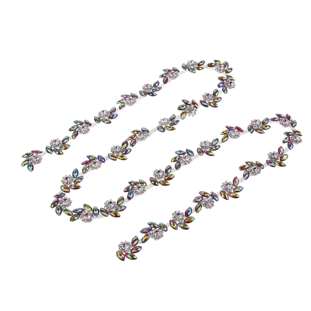 1 Yard Glass Rhinestone Chain Beaded Sew on Applique Trim DIY Sewing Crafts
