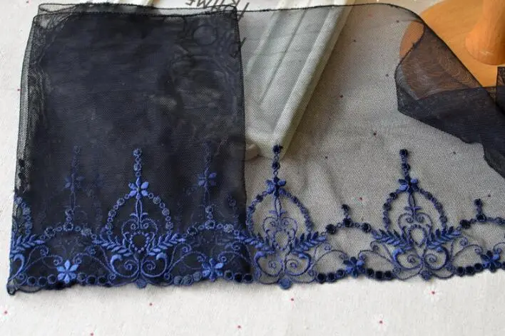 2 метра темно-синий DIY одежда аксессуары вуаль гипюр тюль кружево отделка Вышивка изысканный цветочный дизайн швейная аппликация