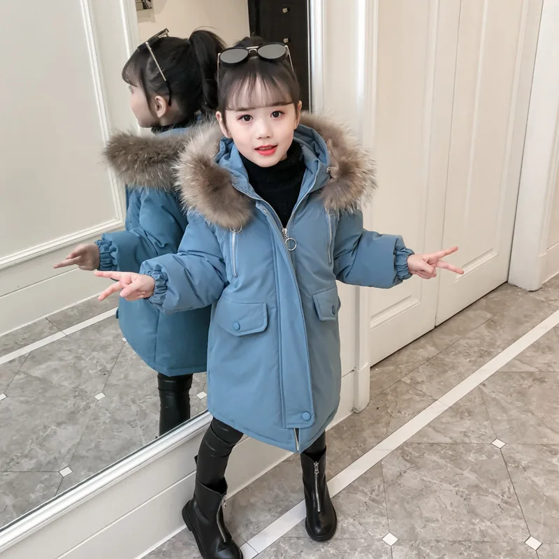 

Winter Jacket for Girl 2019 New Children's Clothing Thicken Kids Winter Down Cotton Coat Hooded Jackets teen Outwear 3-13 Years