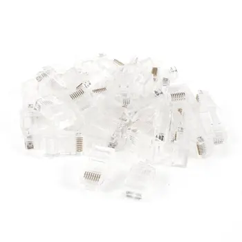 

IMC Hot 50 Pcs RJ45 8P8C Network LAN CAT5E Modular Plug Jack Clear