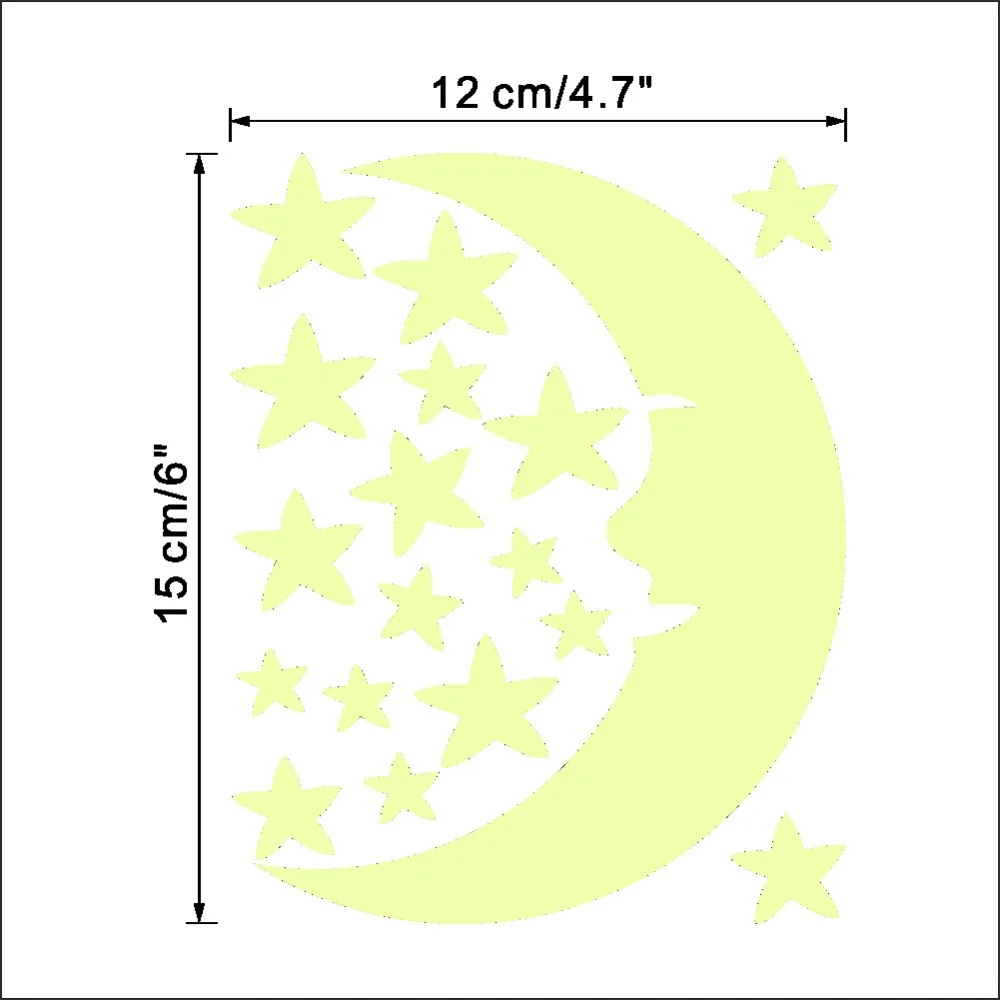 Мультяшная светящаяся наклейка светится в темноте наклейка на стену s домашний декор Детская комната декоративная наклейка на стену кошка фея Луна Звезда
