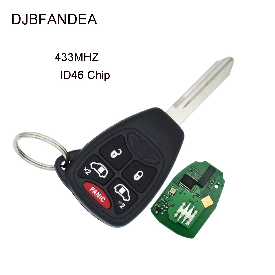 DJBFANDEA 5 кнопок 433 МГц ID46 чип дистанционный Автомобильный ключ для Chrysler Dodge Magnum Jeep