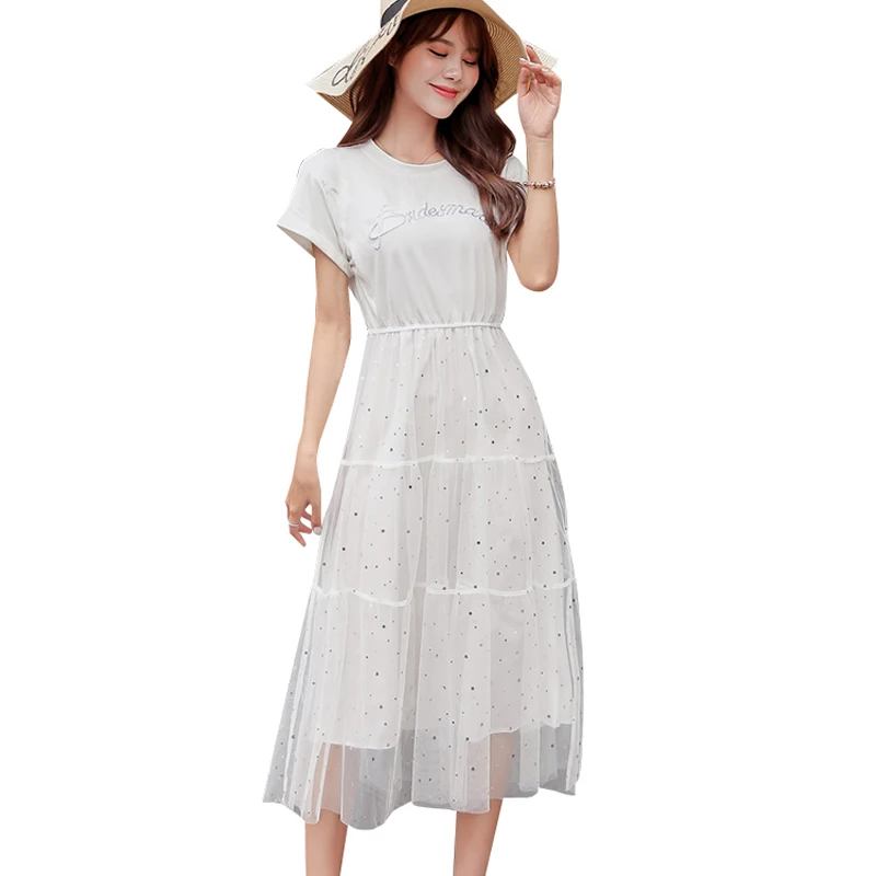 

Summer Nursing Midi Long Dress for Pregnant Women Breastfeeding Cake Dresses Maternity Elegant Mesh Sundress Pregnancy Clothes