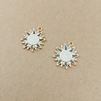 

10pcs 14x17mm enamel sun charm for jewelry making earring pendant fashion charm