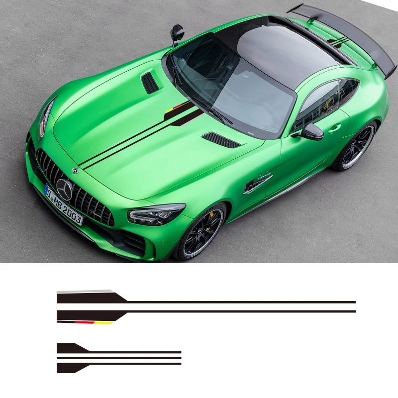 Виниловые наклейки на голову для автомобиля 1 шт. в полоску Mercedes Benz AMG A C E G Class Concept