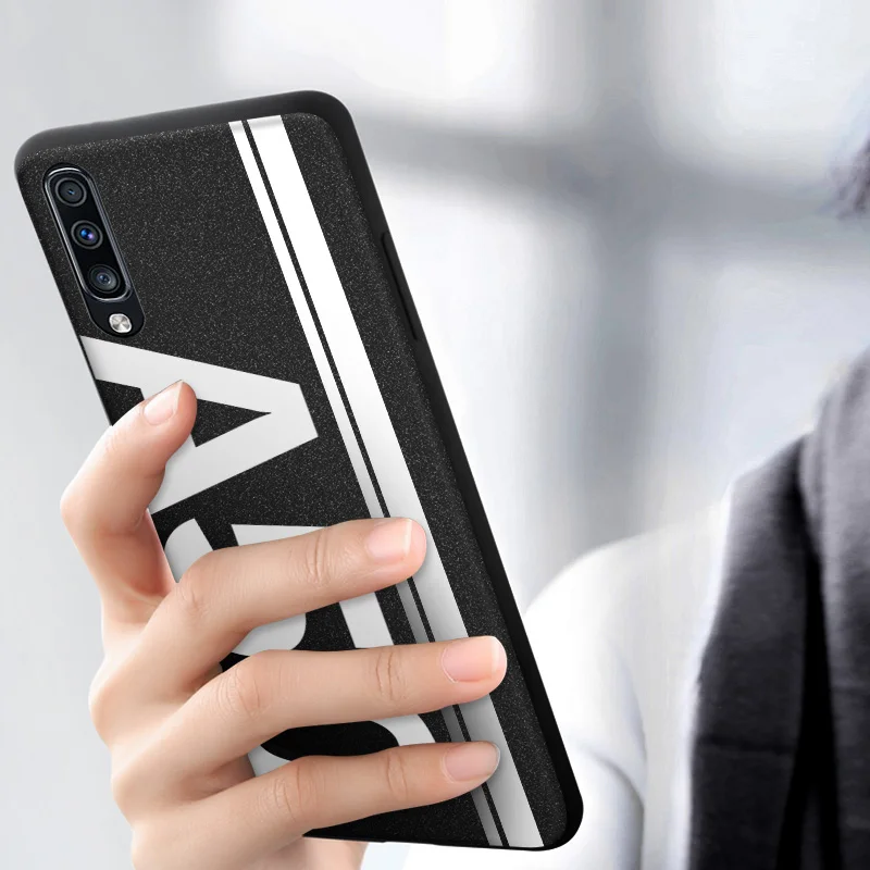 For Samsung A50 Case Sparkle Leather Silicone Soft Edge Protect Back Cover for Samsung Galaxy A30 A50 A70 Case Shockproof Cover