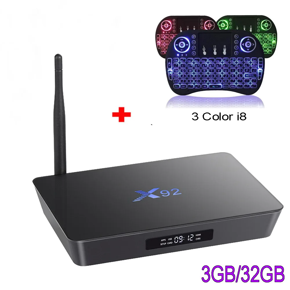 X92 3 ГБ ОЗУ 32 ГБ Восьмиядерный процессор Amlogic S912 Android 7.1.2 Smart tv Box 2,4/5,8G Wifi 4K 3D H.265 телеприставка медиаплеер PK X96 M8S - Цвет: 3 32G add 3 Color i8