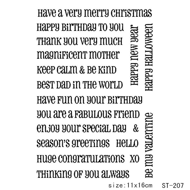 

ZhuoAng Bless you my friend Transparent and Clear Stamp DIY Scrapbooking Album Card Making DIY Decoration Making