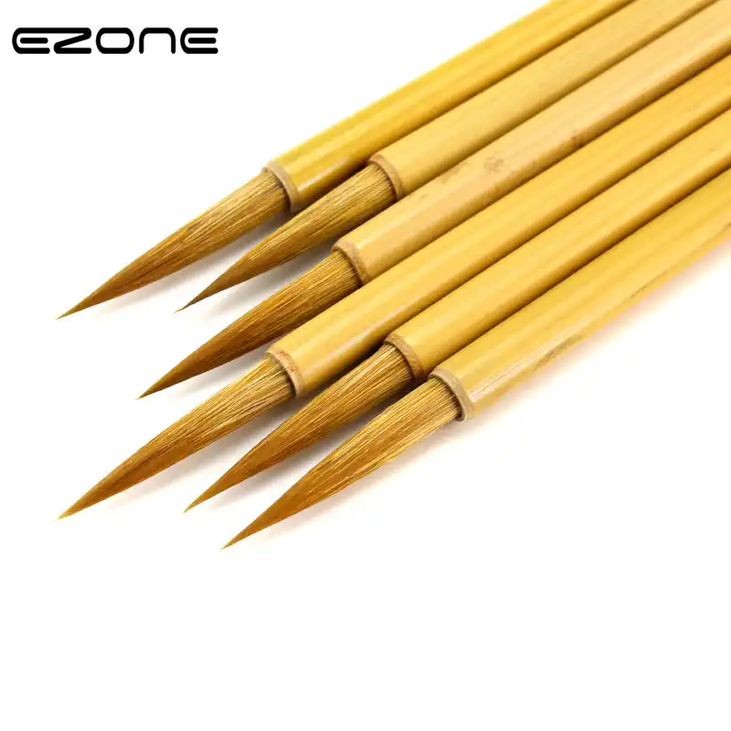 EZONE 1PC Writing Brush Bamboo Handel Wool Hair Hook Line Brushes For Chinese Handwriting