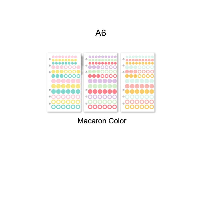 Lovedoki Васи бумага круглый маркер стикеры A6A5 планировщик декоративные Morandi и Macaron цветные наклейки школьные канцелярские принадлежности - Цвет: A6 Macaron