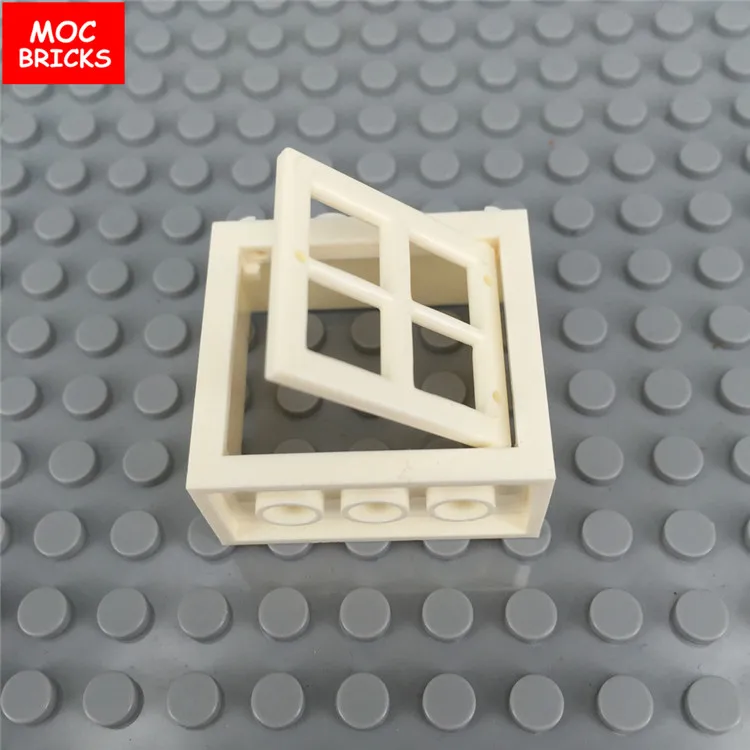 

20pcs/lot Window 2 x 4 x 3 Frame with White Pane Particles Building Block Plastic brick parts S124A+S124B toys for children