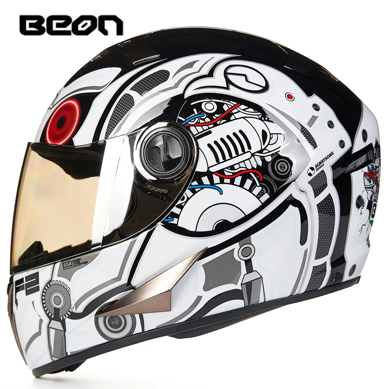 Классический мотоциклетный шлем BEON Four Seans для картинга на все лицо|helmet retro|brand