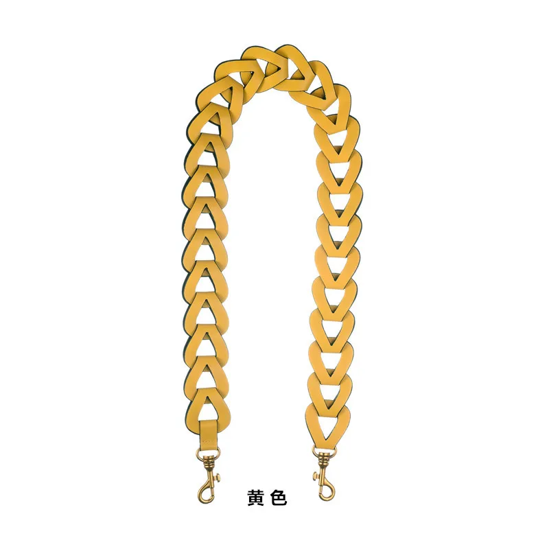 Fashion Leather Wide Handbag Strap Single Matching Strap For Crossbody Bag Gold Chain Strap Leather Bag Accessories Replacement