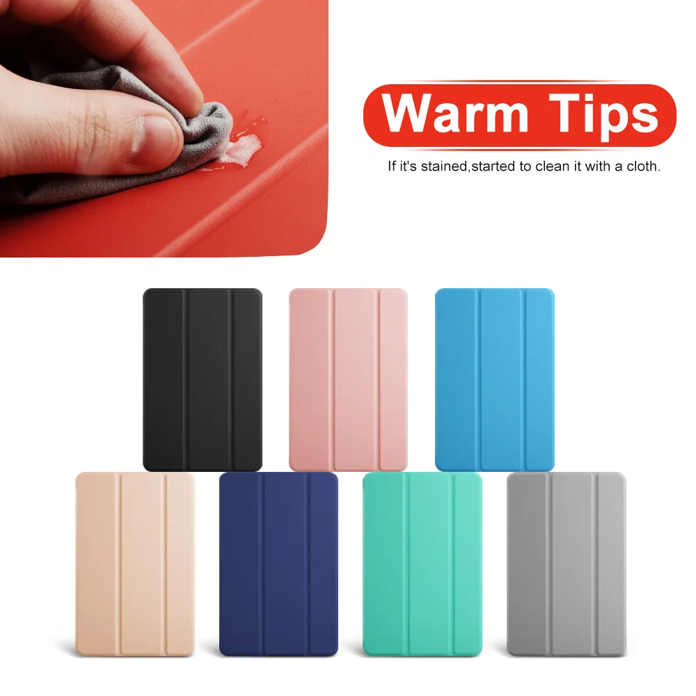 2017 New Case for iPad pro 12.9 inch PU Leather Front Cover + Transparent PC Back Ultra Slim Lightweight Tri Fold Smart Case