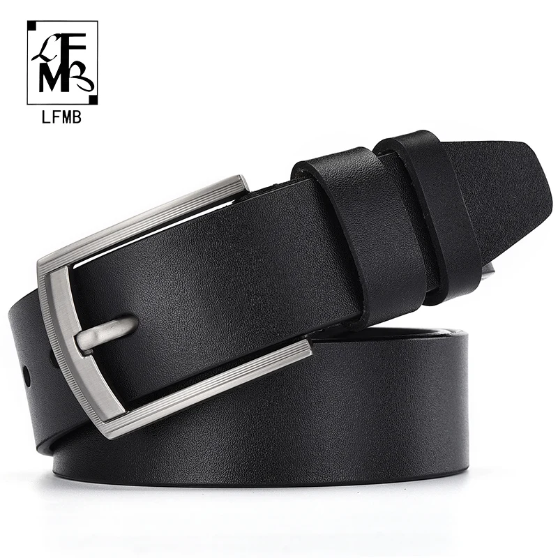  [LFMB]leather belt men pin buckle fancy vintage jeans male genuine leather strap belts cummerbunds 