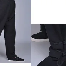 10 цветов Мужской из чистого хлопка лягушка кнопку кунг-фу Штаны мужчин боевых искусств Тай Чи упражнения брюки шаровары