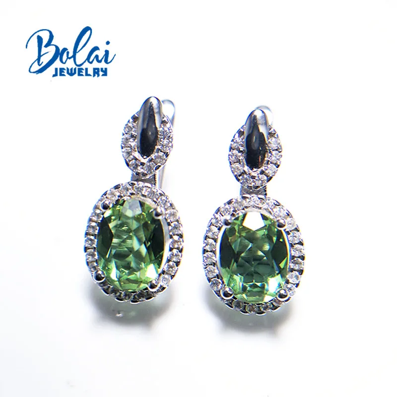 Bolaijewelry, Zultanite застежка серьги 925 серебро, созданные изменение цвета драгоценных камней ювелирные украшения для женщин подарок