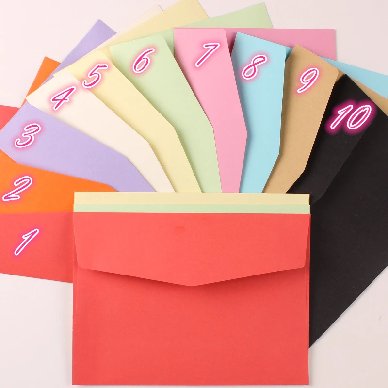 12pcs/lot 125mm*170mm 10 Colors Paper Envelopes Bags Wholesale for Greeting Cards Postcard Invitations Announcements Assorted | Дом и сад