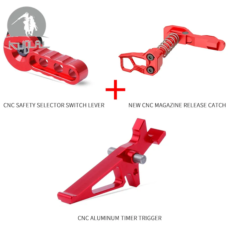 

New CNC Aluminum Timer trigger&Magazine Release Catch&Safety Selector Switch Lever set For M4/M16 Airsoft AEG Red