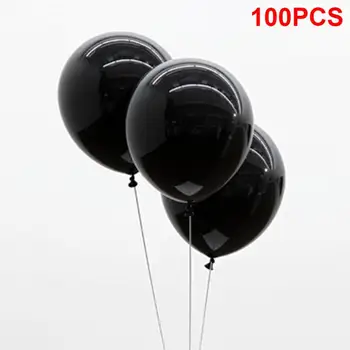 

100pcs Black 1.5g 10-inchThickening Pearl Lustre Wedding Party Birthday Round Balloons