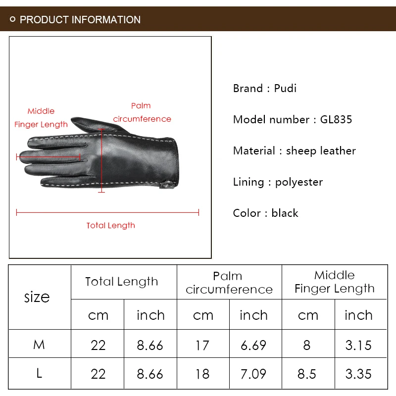 PUDI GL835 женская натуральная кожа перчатки Натуральная овечья кожа новый бренд модная зимняя одежда осень Перчатки