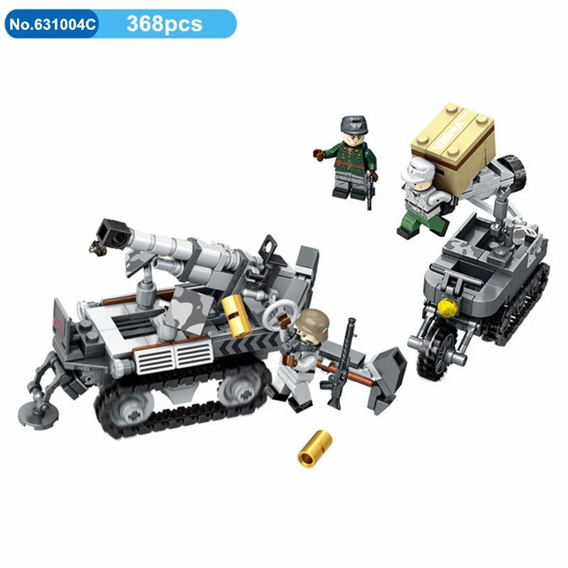 

368pcs DIY Military Justice Action Series War Weapon Artillery Building Blocks Armored Missile Car Soldiers Bricks Toys for Kids
