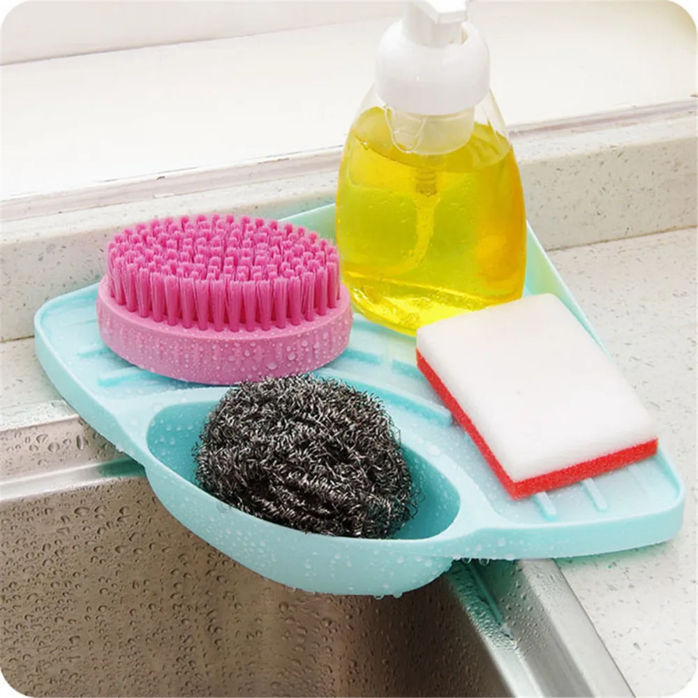 

Multi-functional Plastic Sink Corner Holder Kitchen Clean Ball Sponge Bathroom Soap Sundries Storage Rack Drain Shelf Tools