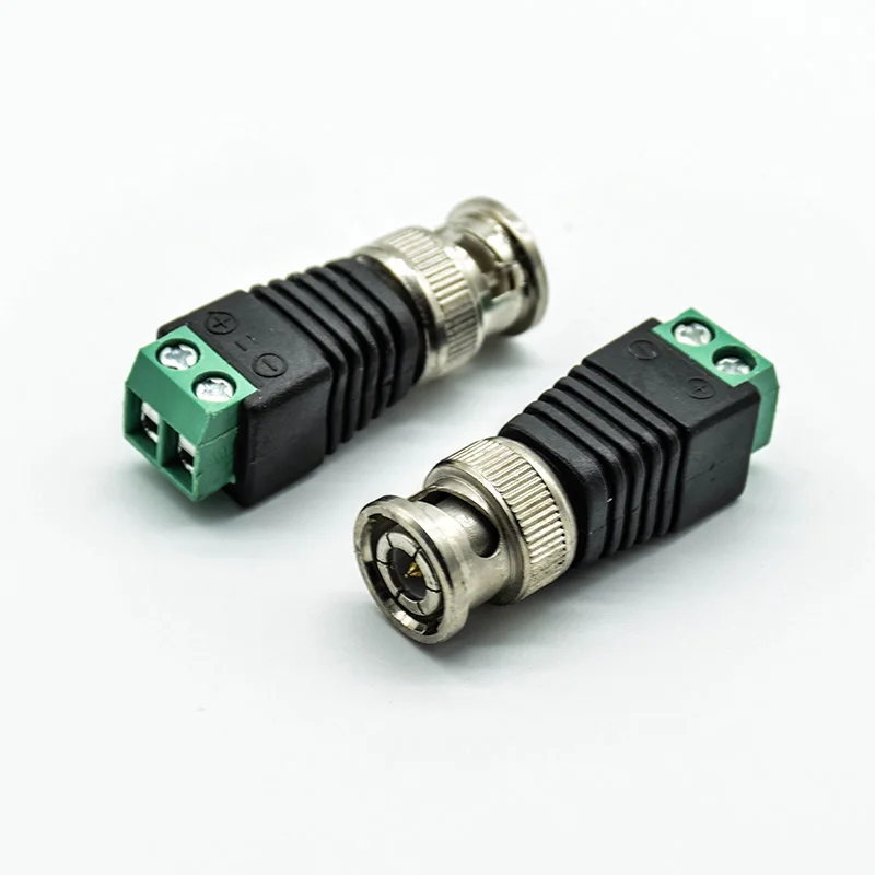 2 шт./лот Mini Coax BNC коннектор UTP Video Balun Plug DC адаптер для камеры видеонаблюдения