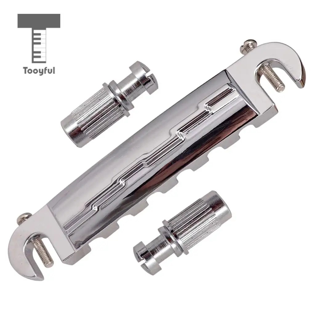 Tooyful Compensated Wraparound Bridge Tailpiece with Studs for LP Style Guitar Parts Accessories