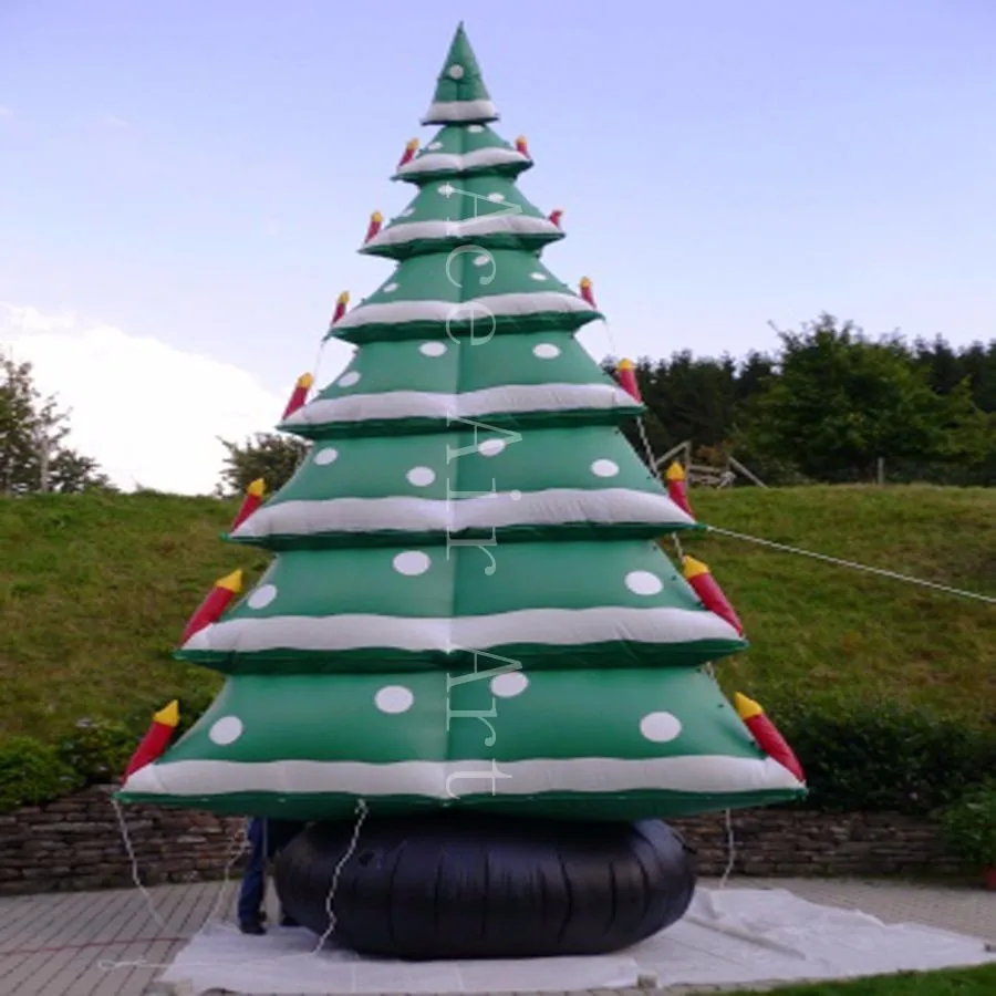 Вентиляторы Открытый Рождественская елка с снег рекламы надувные арки для украшения праздничные события