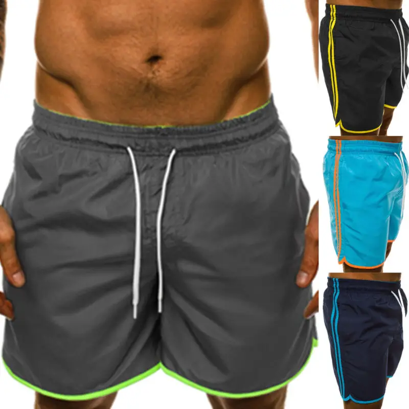 Мужские летние пляжные шорты спортивные, для тренажерного зала спортивные тренировочные полосатые шорты мужские шорты