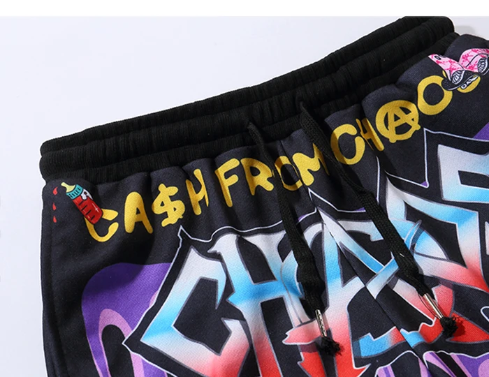 AELFRIC забавные хип-хоп с буквенным принтом граффити короткие мужские летние модные Harajuku повседневные до колен праздничные пляжные шорты
