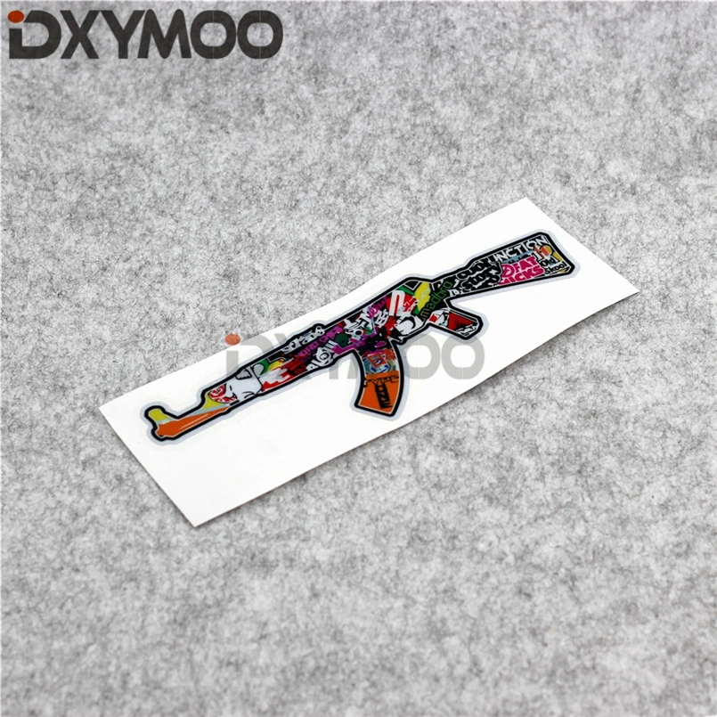 Car Styling Vinyl Decals JDM Warning Weapon Gun AK47