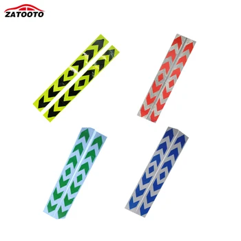 

ZATOOTO (100 pieces/lot ) Wholesale 40*5cm red with arrow Reflective Warning Tape Truck warning safety stickers green pink blue