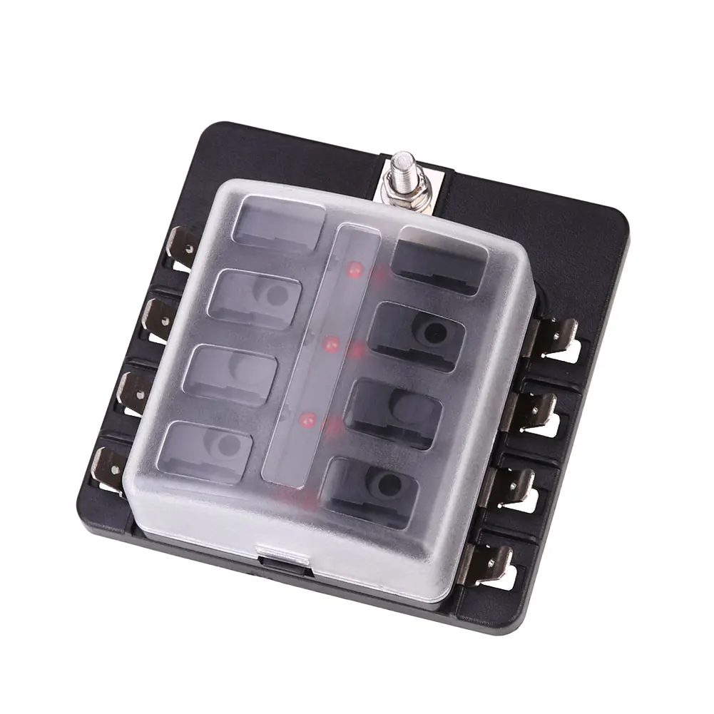 

1 In 8 Fuse Box Case With LED Indicator PC Connecting Line Terminal Style