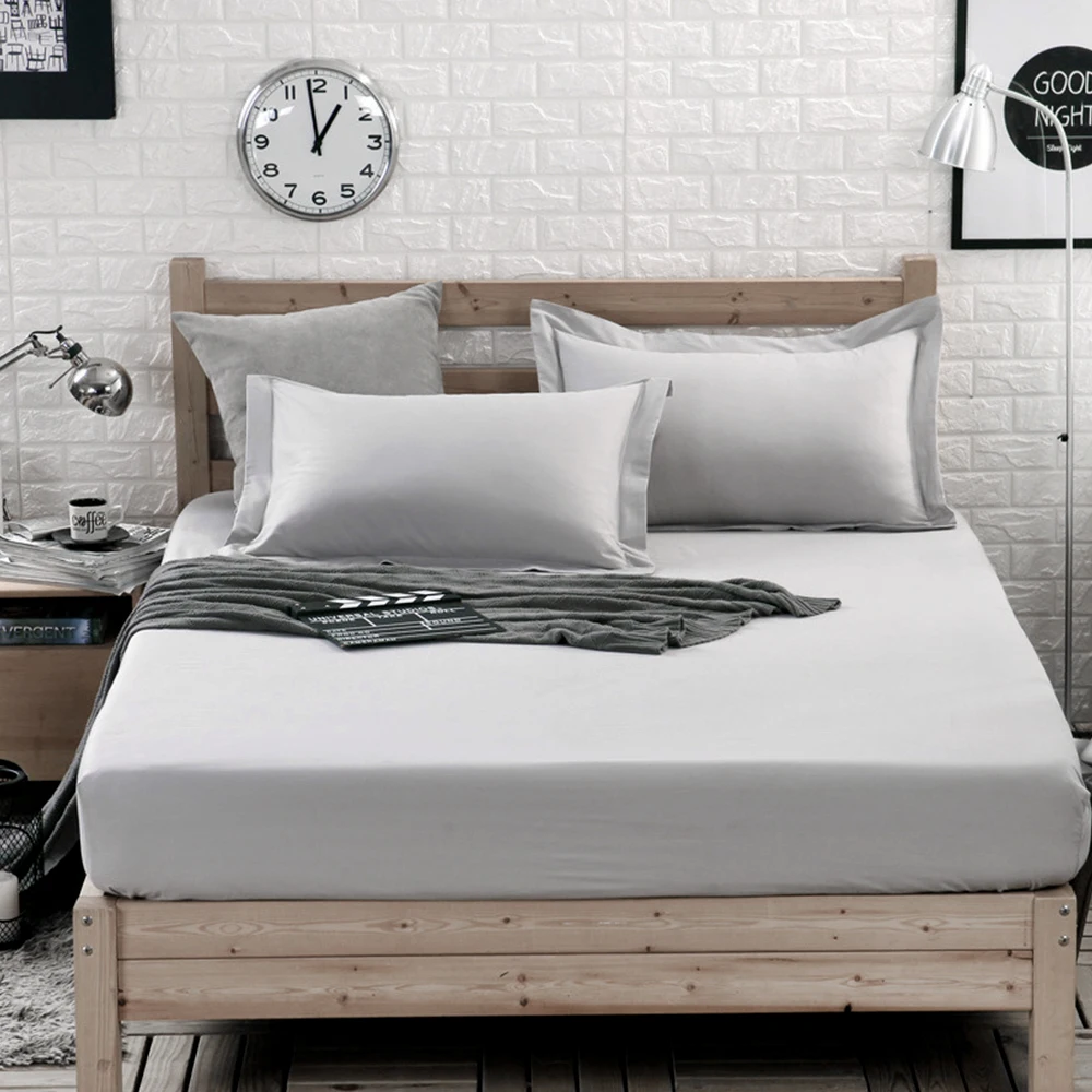 

100% Cotton Fitted Sheet Mattress Cover Printing Bedding Linens Bed Sheets With Elastic Band Single Double Queen Size
