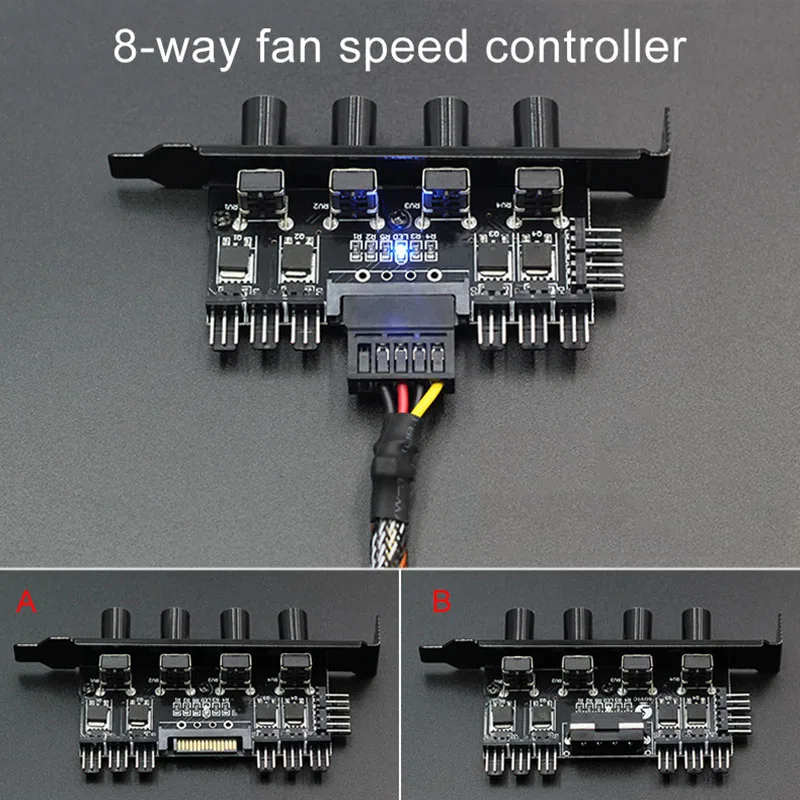 

Fan Hub Speed Controller Regulator 8 Way 4 Knot Speeder for Computer Case SD998