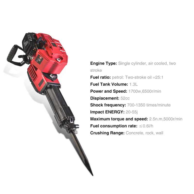 Two-stroke Pile Driver Pickaxe Tree Digging Machine Gasoline Planting Tree Excavation Trencher 2 Cycle Engine Garden Tool 52 CC  (8)